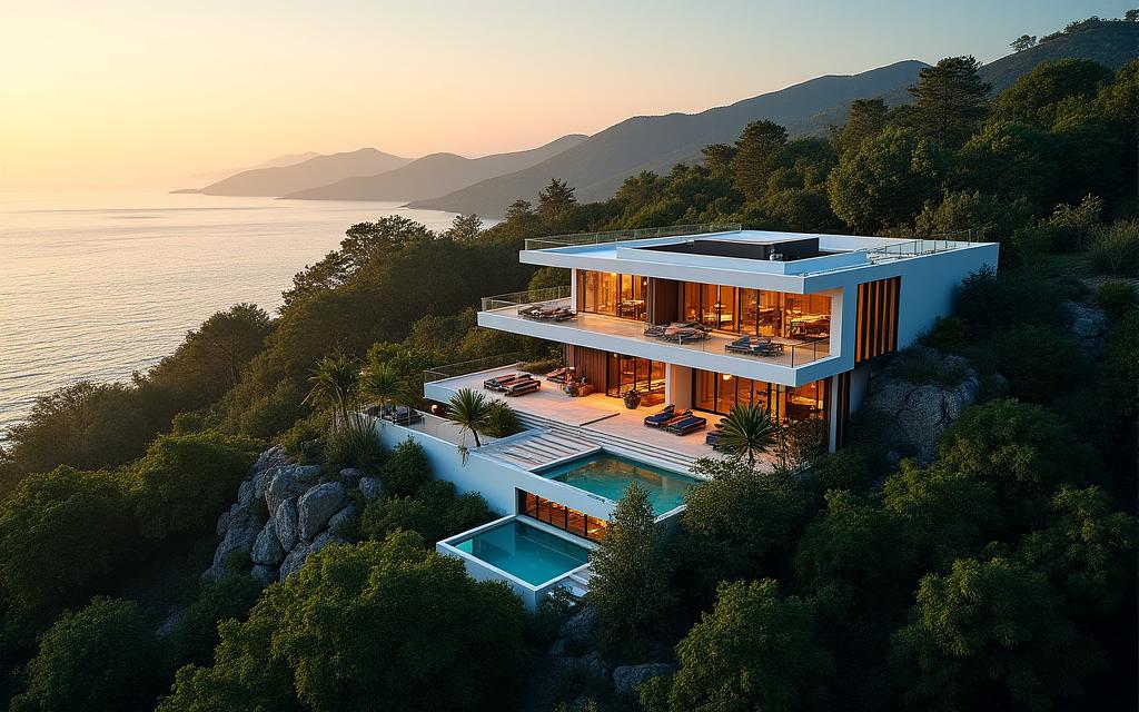Thumbnail of a stunning drone shot of a modern home.